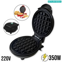 Máquina de Waffle Grill Panqueca Elétrica Prática ST-257 Starmega - Preta